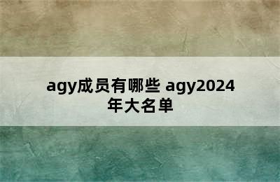 agy成员有哪些 agy2024年大名单